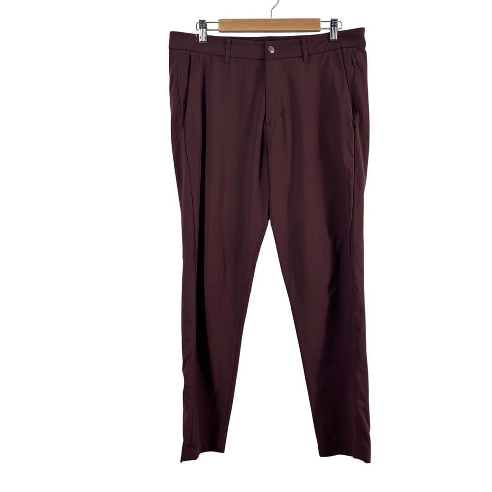 Lululemon Commission Pant Classic Burgundy Maroon Mens 34x27 Technical Chino